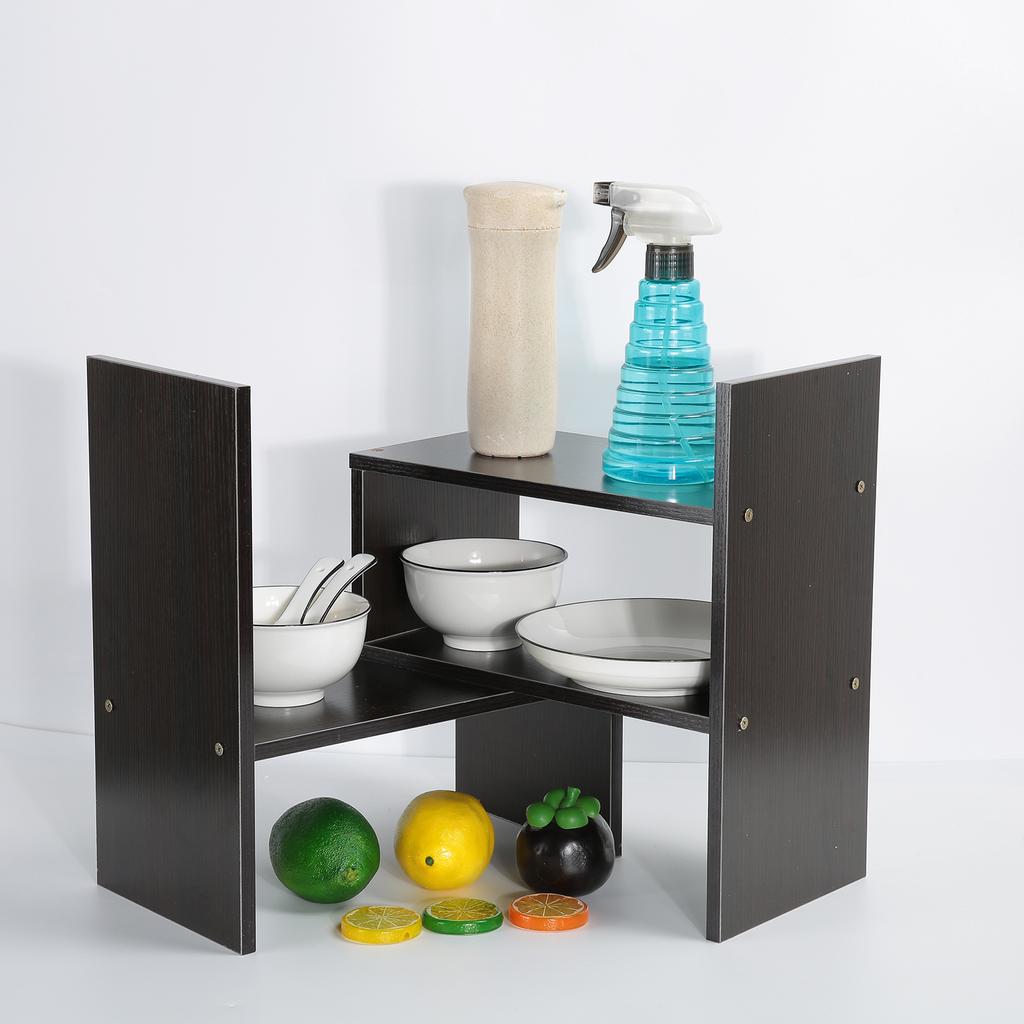 Table Desktop Storage Rack Display Shelf Counter Top Bookcase White