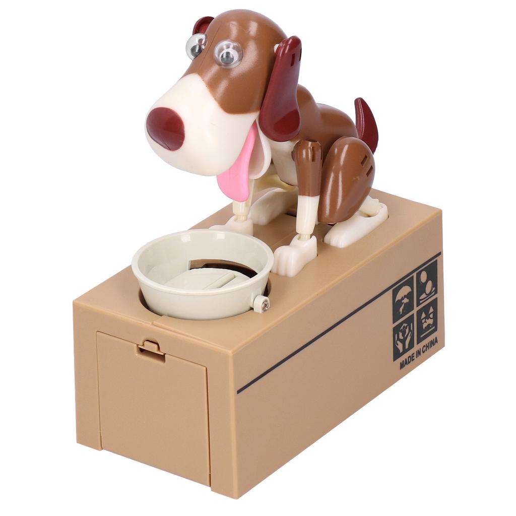 Piggy Bank Puppy Cute Animal Children Steal Money Dog Saving Coin Box White Spray Brown