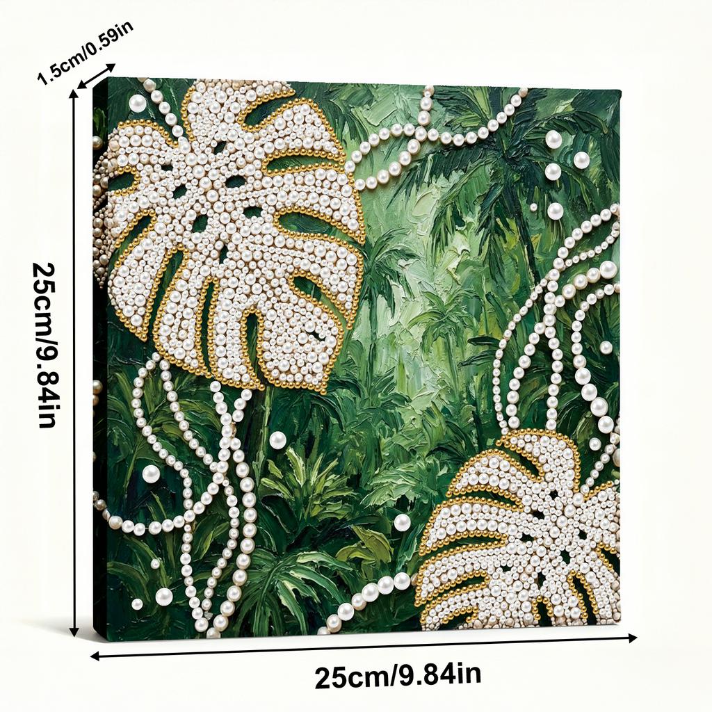 DIY Pearl Diamond Dots Paintings Picture Arts Craft With Frame Art Diamond Painting for Adults/Beginners Gift Home Decor 25x25cm