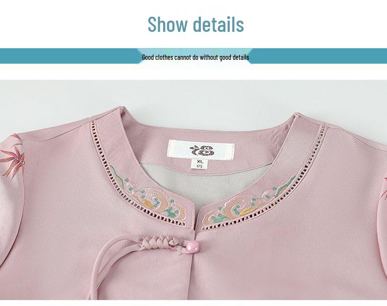 Stylish Summer Set for Women: Chinese-Inspired Short-Sleeve Top and Pants for Middle-Aged and Elderly Ladies