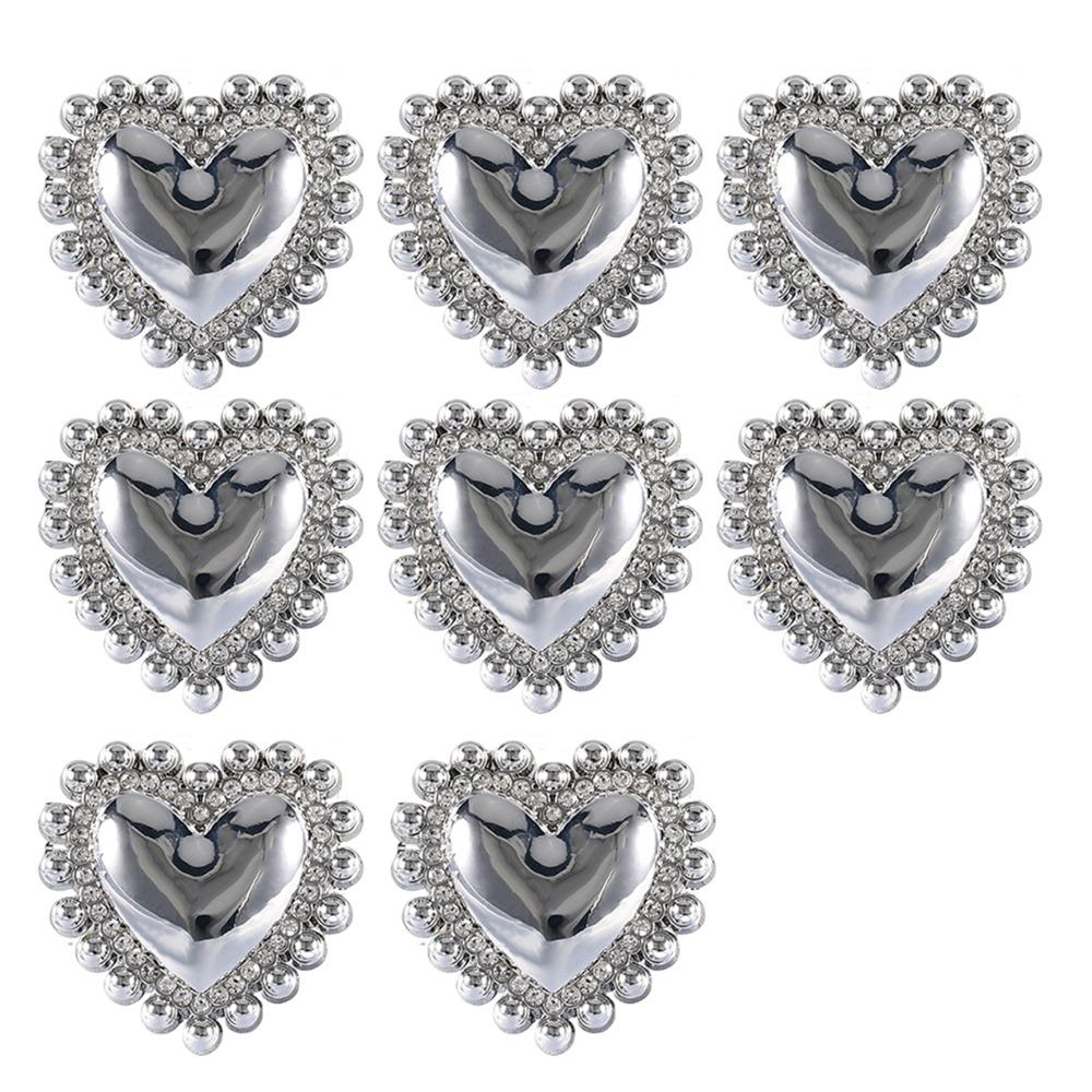 8Pcs 19/25MM Size Metal Shank Buttons Vintage Sewing Buttons Luxury Heart-Shaped Buttons DIY Outfit