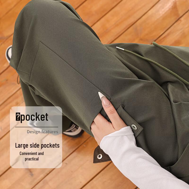 Women's Autumn High-Waist Parachute Cargo Pants