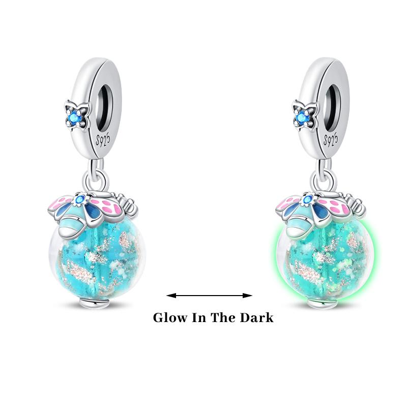 Copper Color Fireflies Bees Stars Turtles Luminous Charms Beads Fit 3Mm Original Bracelets Diy Jewelry Gift