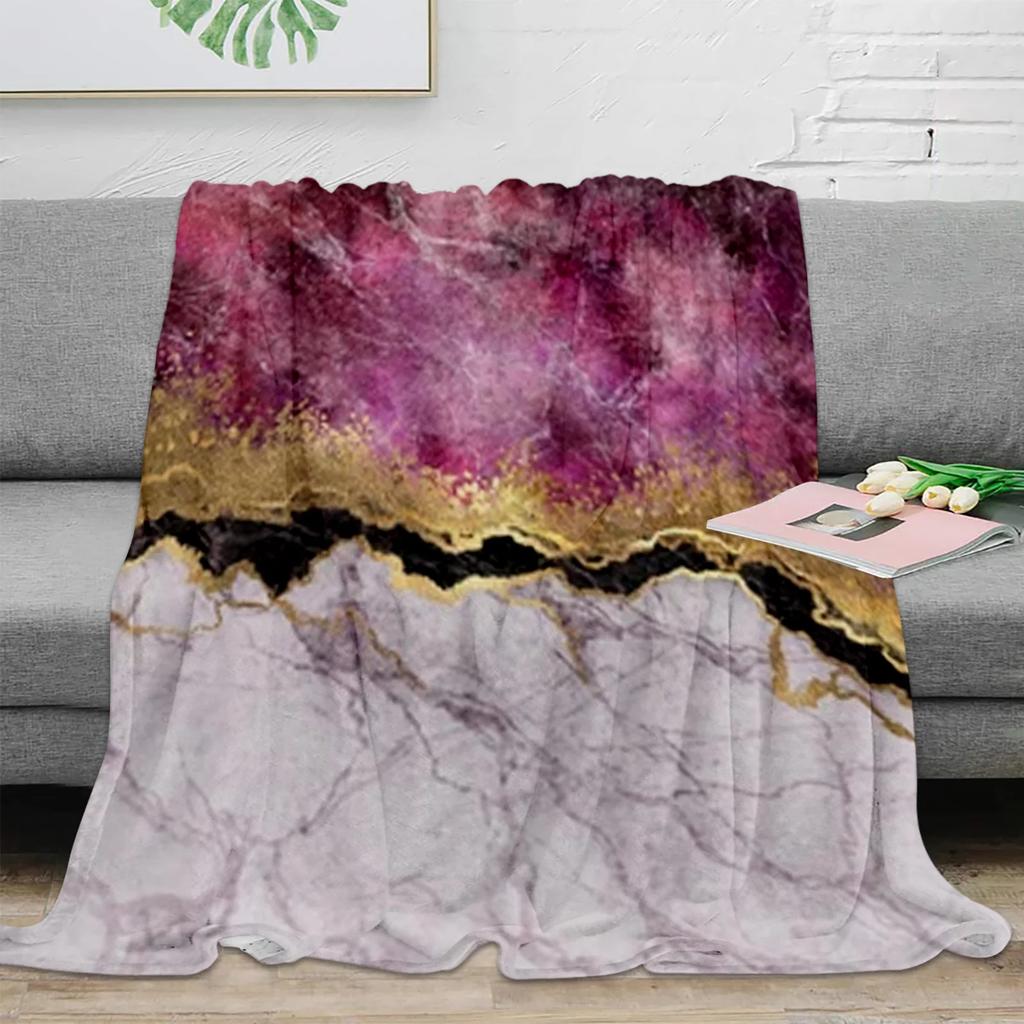 Beautiful Teal Marble Pattern Flannel Blanket Warm Soft Sofa Blanket Winter Sheet Bedspread Camping Travel Blanket