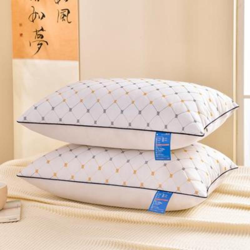 Luxury Five-Star Hotel Feather Velvet Pillows - Non-Collapsible Gift Pair for Home