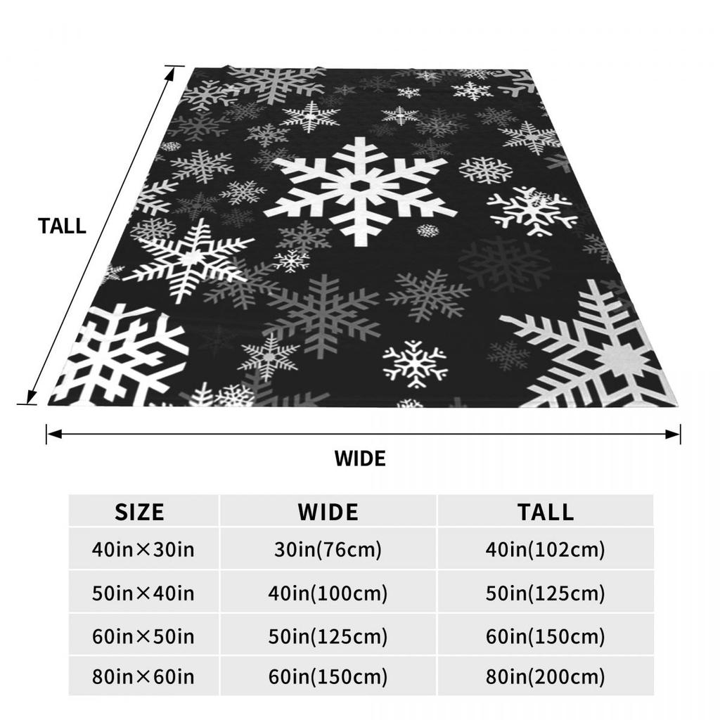 Black And White Snowflake Christmas Blankets Soft Warm Flannel Throw Blanket Plush for Bed Living room Picnic Travel Home Couch