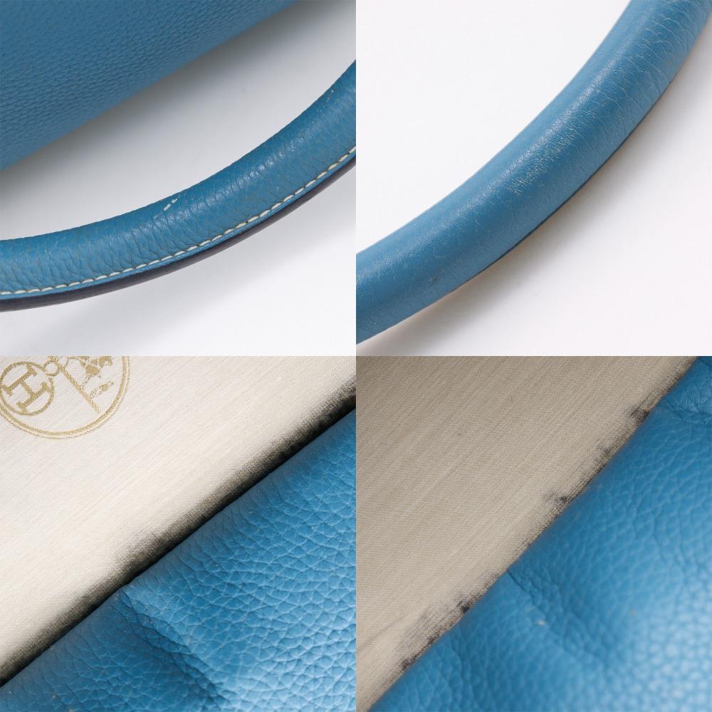 Hermes Atlas 42 Tote Bag Boston Bag Blue Gene SilverHardware Taurillon Clemence Unisex Used