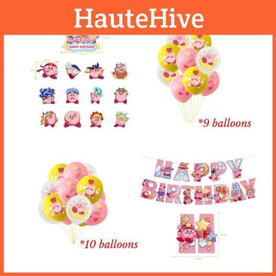 Balões de Látex Adoráveis com Tema Kirby Para Decorações de Festa de Aniversário