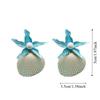Conch Starfish Stud Earrings Scallop Starfish Pendant Earrings Charms Shell Drop Earrings  Party