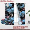 2D flat printing 2pcs Curtain Party Curtain Night Sky with Butterflies Digital Printed Polyester Drapes Festive Wall Decor Use