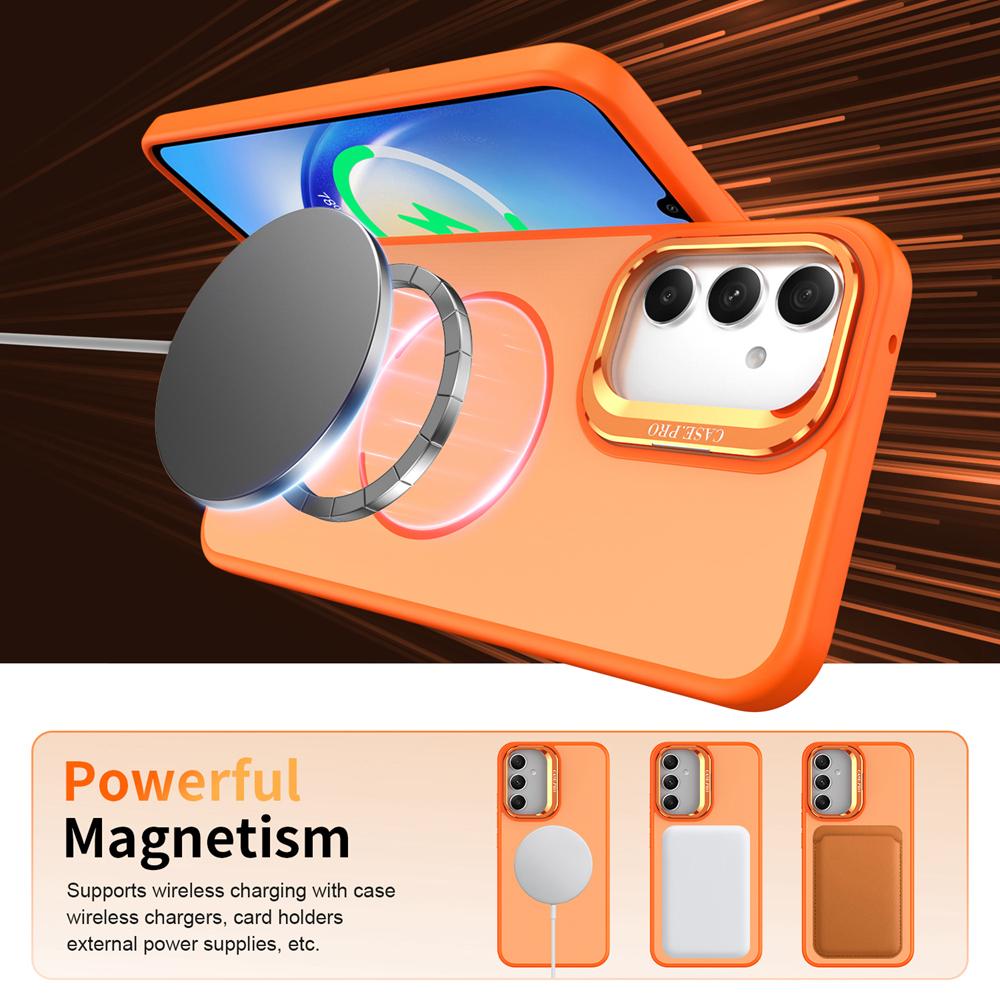 KEYSION Matte Skin Feel Lens Stand Phone Case for Samsung A54 5G A34 A14 4G 5G Magnetic Shockproof Back Cover for Galaxy A04S