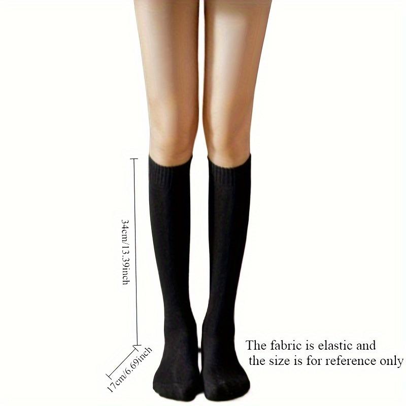 5 Paar Damen Winter Thermo Kniestrümpfe - Verdickt -30°C Wärme, Weiches Polyester, Einfarbig für Sport, Kaltwetter-Essentials