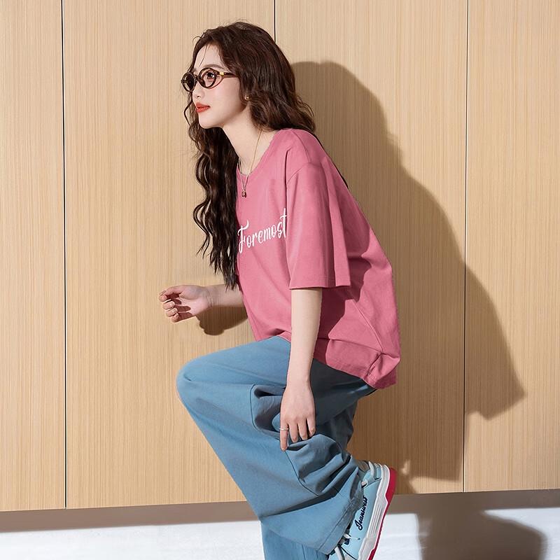 TonLion Women s 2025 Printed Round Neck Short Sleeve T-Shirt S