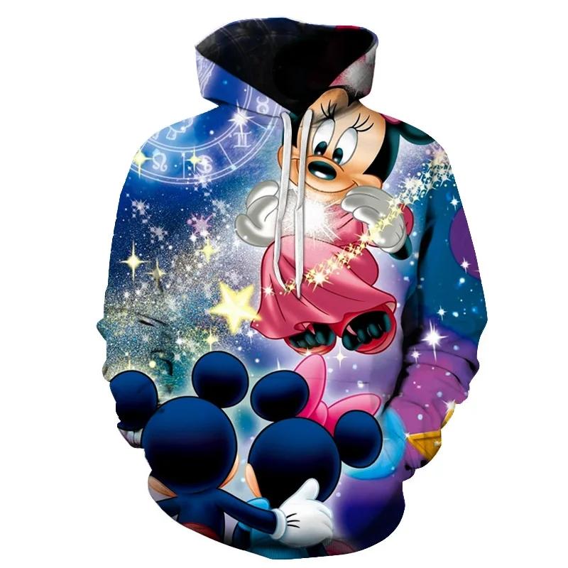 Disney-Moletons Masculinos E Femininos Minnie Mickey Mouse, Streetwear Casual De Hip-hop