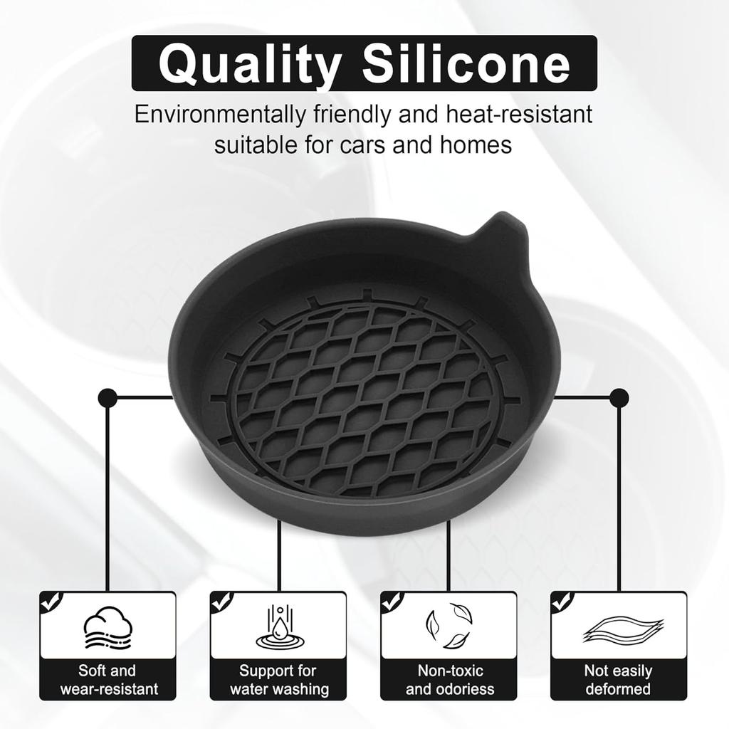 SINGARO Car Cup Holder Coaster,Silicone Cup Holder Insert,Universal Non-Slip Cup Holder,Car Accessories Interior Unisex 4 Black