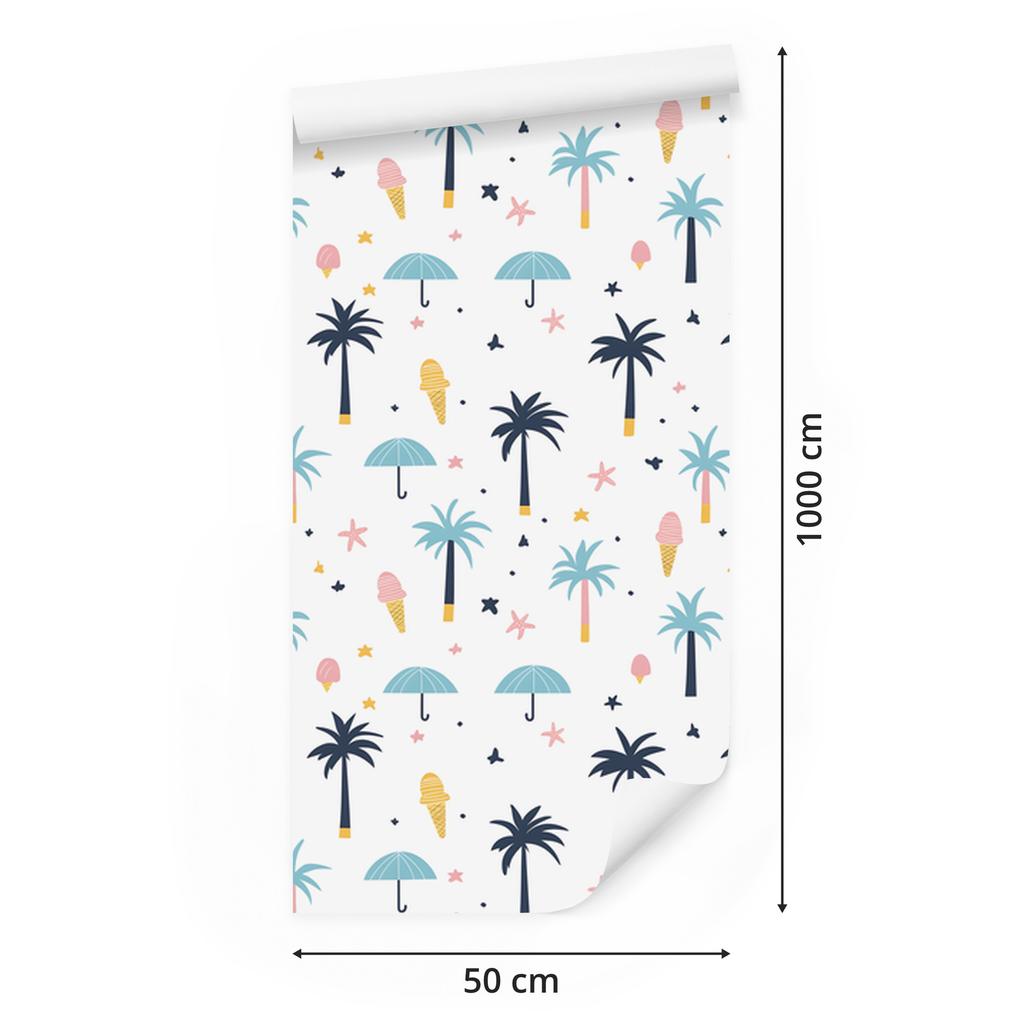 Summer wallpaper white, light gray and celadon for living room and bedroom 50x1000