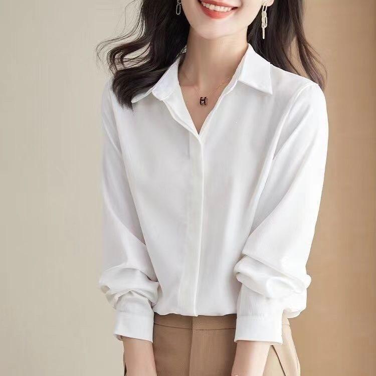 French Chic Satin Blouse With 3d Effect And Off Shoulder Design For Office Wear