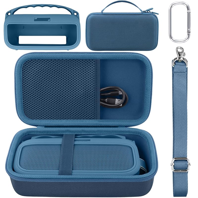 

[Set of 2] SoundLink Flex Portable Speaker (2nd generation) soundlink2 wireless Bluetooth Speaker EVA case and silicone case protection set, blue -