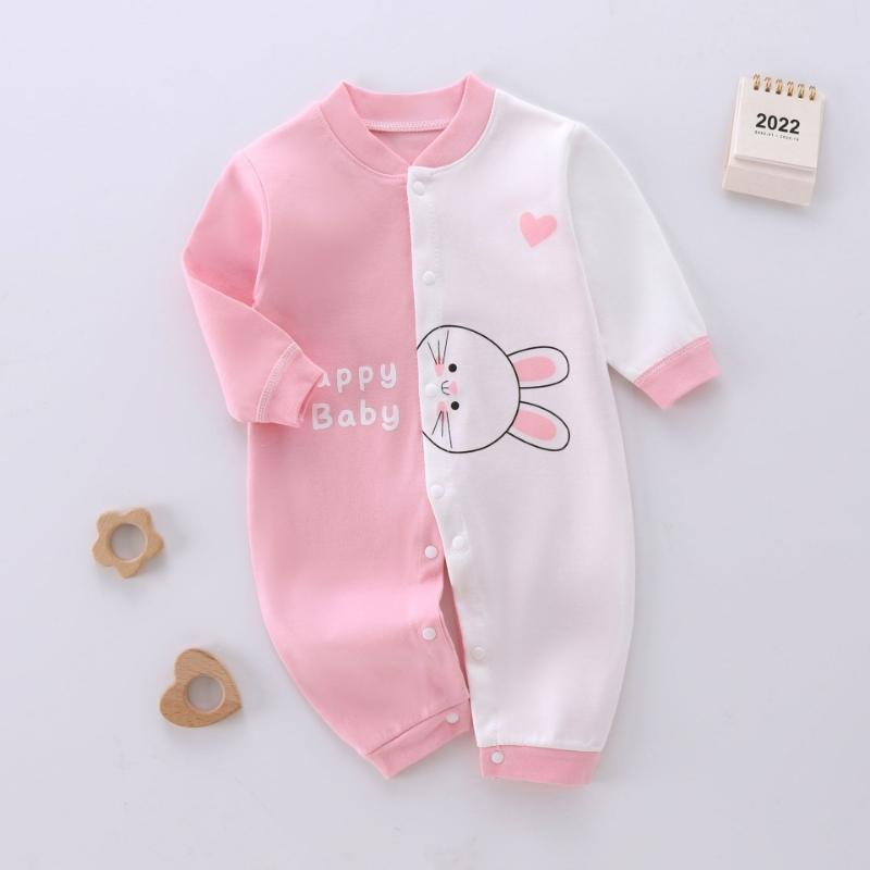 Kjemmet bomull babybody langermet spedbarns jumpsuit dyre-romper unisex termisk undertøy trykknapplukking myk nyfødt onesie vinter varmt antrekk