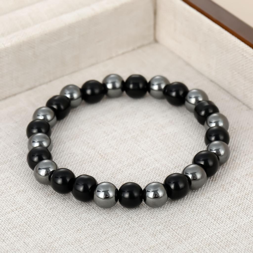 Handmade Beaded Elastic Bracelet, Personalized Obsidian Single Circle Women'S Jewelry