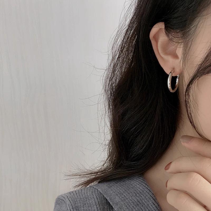 Trendy 2023 Gold Circle Hoop Earrings - French European Niche Stud Design for Women