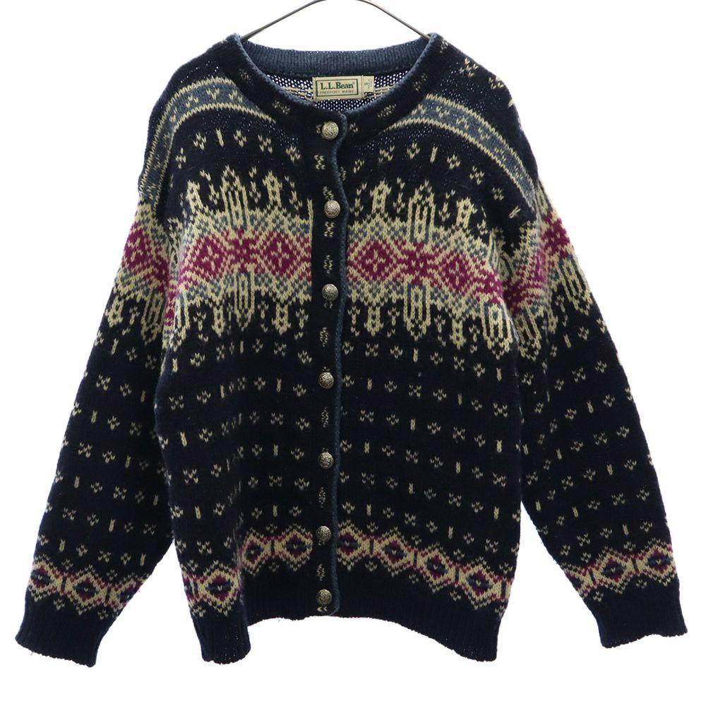 

L.L.Bean 70-е 80-е Норвежский комбинезон с ручкой Вязаный кардиган с длинным рукавом Женский Б/У