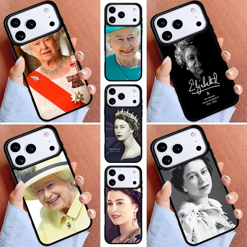England Queen Elizabeth II Phone Case for iPhone 16e 15 14 13 12 17 Pro Max Plus Air 17pro Cover Coque