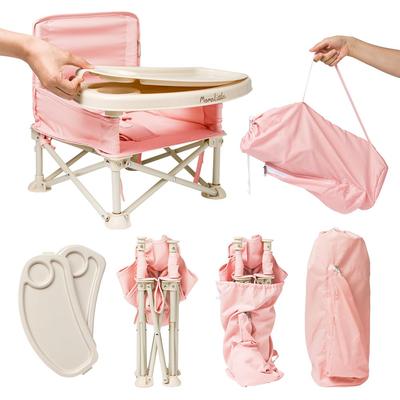 Momnlittle Folding Baby Baby Feeding Baby Low Baby Table Chair Chair, Lightweight, Chair, Chair, (Peach Pink)