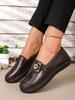 Women's leather flat shoes, spring and autumn women's loafers, classic single-product mother shoes, non-slip and comfortable