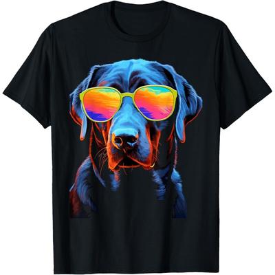 Labrador Retriever Dog with Sunglasses T-Shirt for Men Women Kids