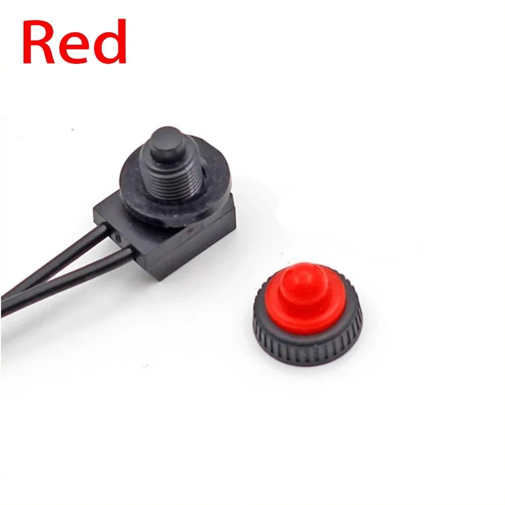 

New Push Button Switch On-Off Switch Plastic Shell Self-locking Waterproof With Leads Wire 250V 3A Bakelite Base червоний