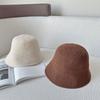 Wool Blended Bucket Hat Women's Japanese Simple Face Small Bucket Hat, Autumn and Winter Breathable Travel Fashionable Winter Hat