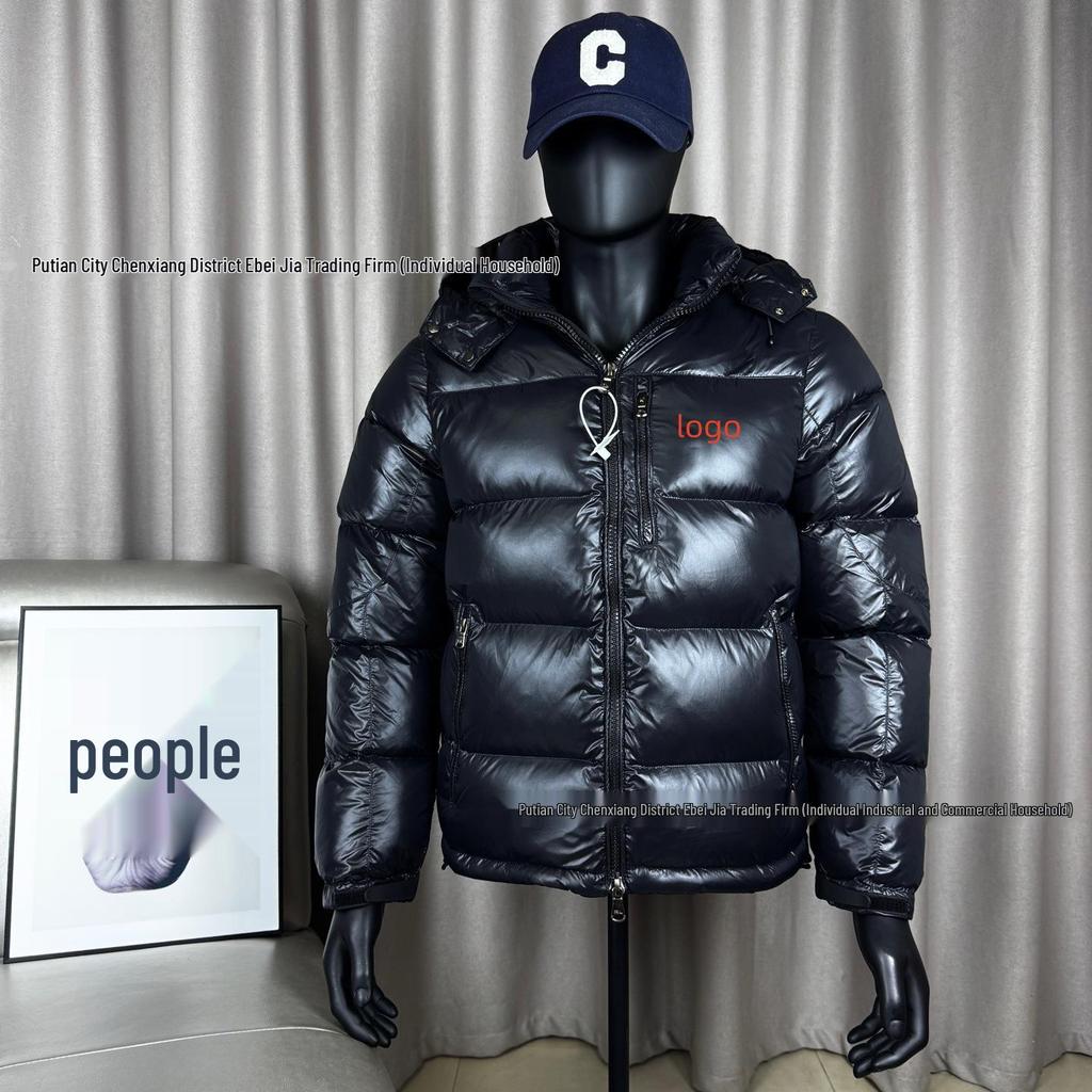 Klasická Unisex péřová bunda Polo s výšivkou a odnímatelnou kapucí