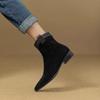 Fashion Ankle Boots for Women Pointed Toe Leather Splicing Suede Booties Chelsea Non Slip Autumn On Offer New Rock In Woman Short Shoes