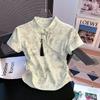 New Chinese Style Disc Buckle Tie-dye Irregular Slim-fit Short-sleeved T-shirt Women's Summer New Short Versatile Clothes