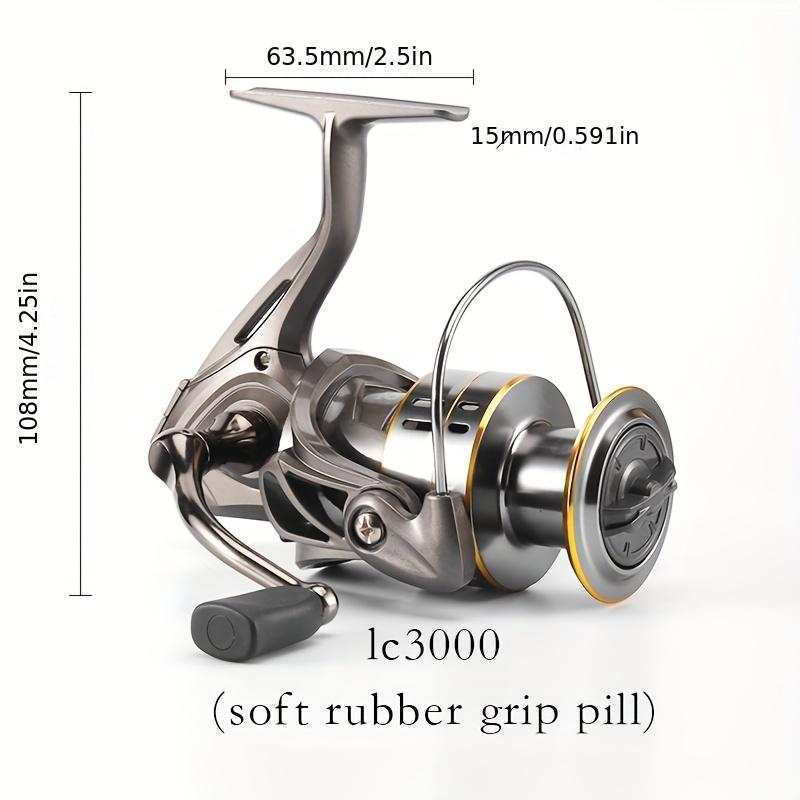 

Мультипликаторная катушка 1шт 5.2:Спиннинговая катушка с 1 передаточным числом, гладкий алюминиевый сплав, длинный заброс для морской рыбалки, двусторонняя ручка - незаменимый помощник рыболова LC3000 Soft Rubber Grip