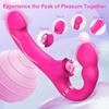 Remote Control Double Ended Dildo Vibrator 5 Flapping 10 Vibrating Vagina G Spot Stimulator Lesbian Sex Toys for Woman Couples