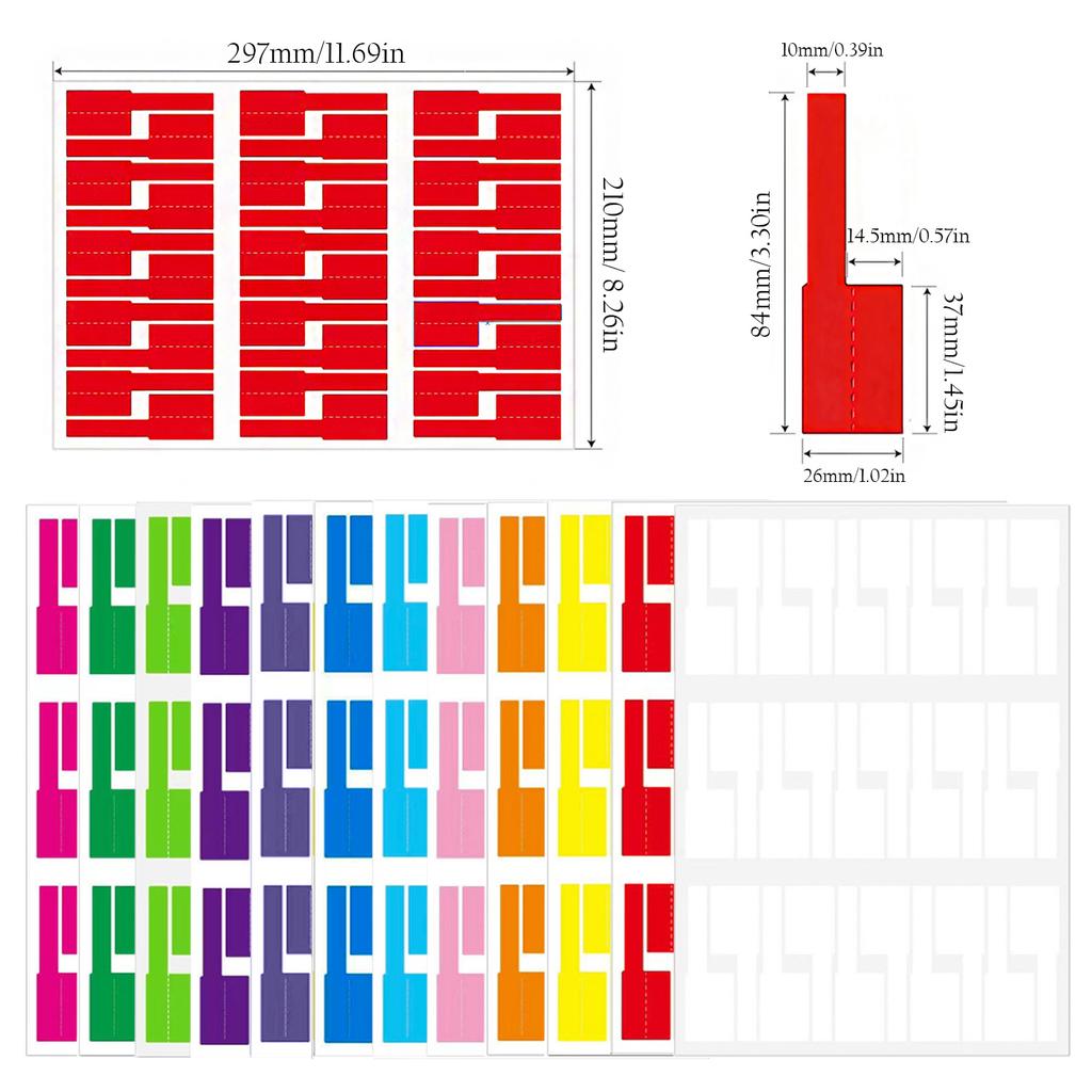 150/240/360 Pcs Cable Labels Tags for Cable Management Colorful Waterproof Cord Labels Tags for Wire Labels Self Adhesive Tear Resistant