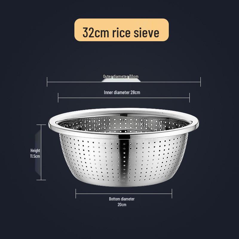 Stainless Steel Double Layer Kitchen Colander and Rice Washer