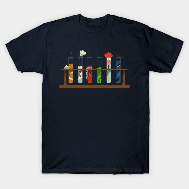 

Men Black Print T-shirt Muppet Science No-Cut Transfer Paper Print Cotton Tshirt 4XL Темно-синій