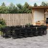 VidaXL Garden Dining Set 17 Pcs Cushions Black Braided Resin 3211783