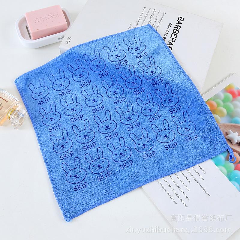 1Pcs Cute Bunny 30*30cm Baby Square Towel Thicken Hook Towel Universal Handkerchief Random Color