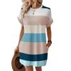 New summer casual style European and American casual women's clothing milk silk pullover round neck dress commuter