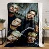 "Group Portrait with Vintage Style Look" Patterned Flannel Blanket Perfect for the Bedroom Living Room, Sofa, or a Little Nap