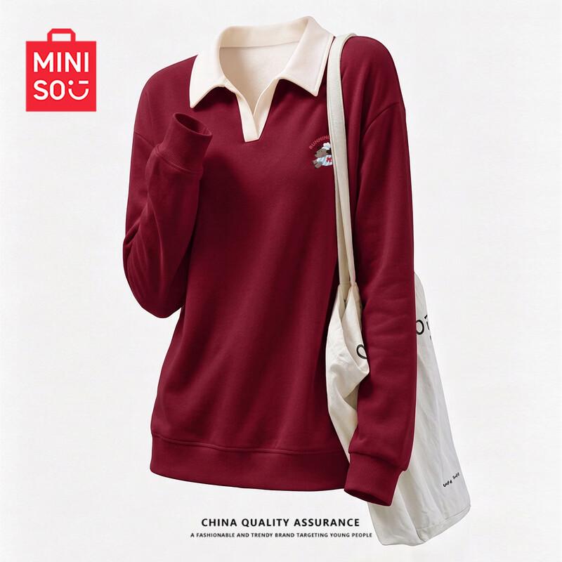 Women's Casual POLO Collar Long-Sleeve Pullover Sweatshirt