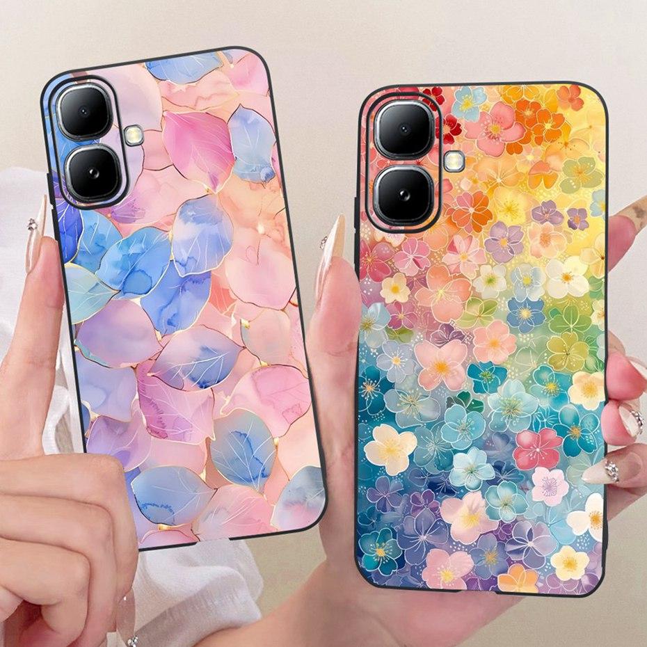 Cute Printing Phone Case For Infinix Smart 20 Soft Black Silicone TPU Cases For Infinix Smart20 X6840 X6840B Covers Bumpers