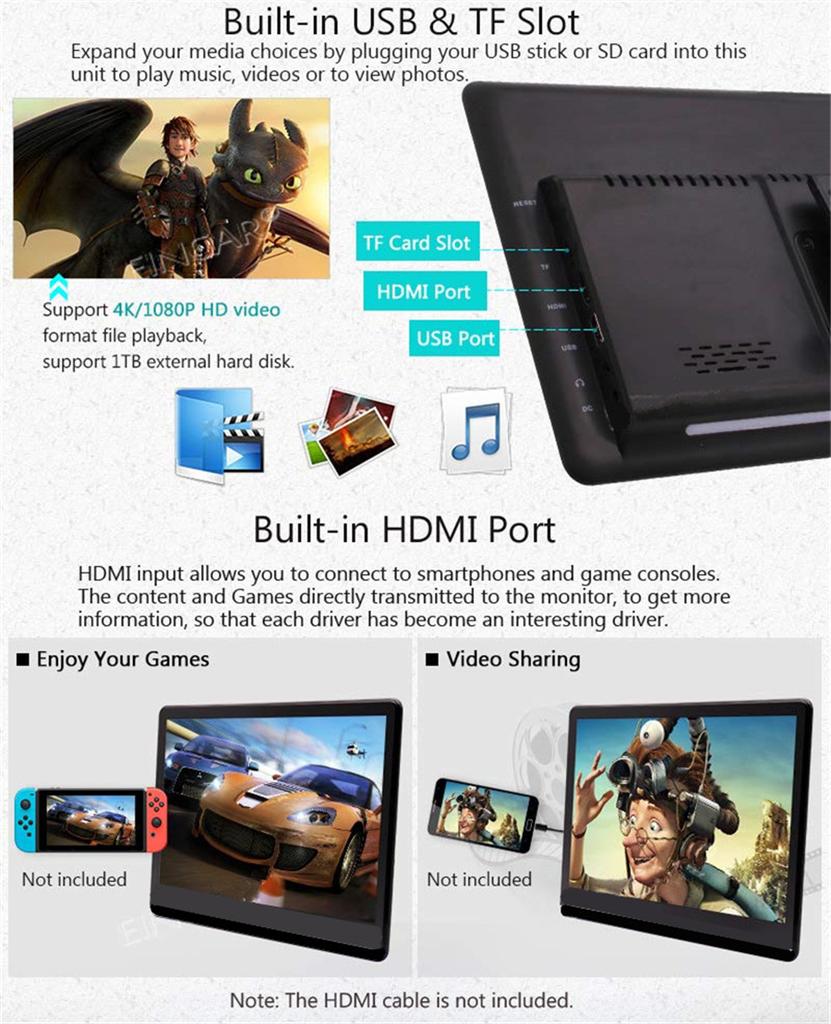 12.5"Headrest TV 1080P Car Monitor Android 11 Multifunction Tablet Touch Screen