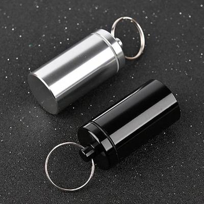 Mini Aluminum Alloy Pill Holder – Portable, Waterproof Medicine Container with Keychain for On-the-Go Use