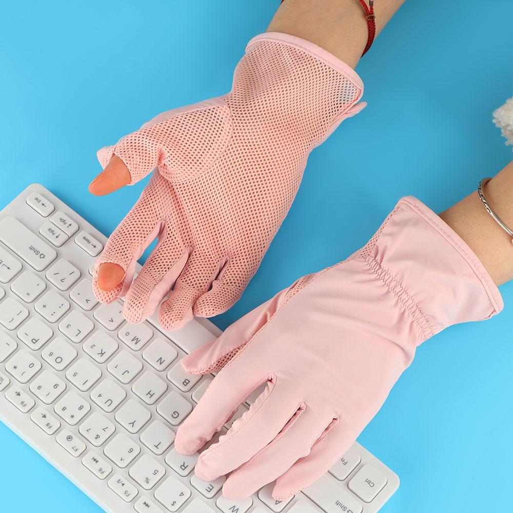 Driving Thin Mesh Anti-UV Breathable UPF 50+  Driving Gloves Mittens Sunscreen  Gloves