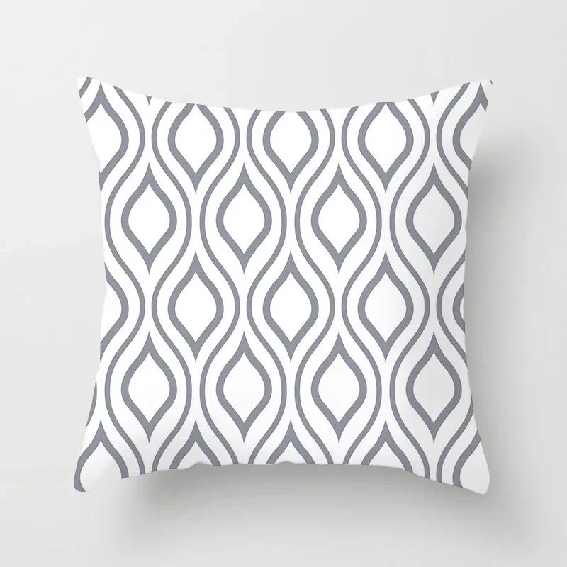 Gray Geometric Printing Sofa Cushion Cover Pillowcase Home Decor Party Car Bedding